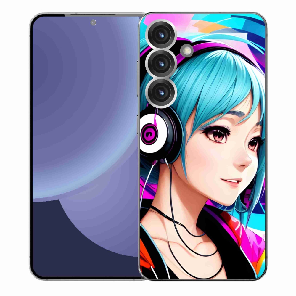 Gél borítás mmCase Samsung Galaxy S25+ - lány fejhallgatóval