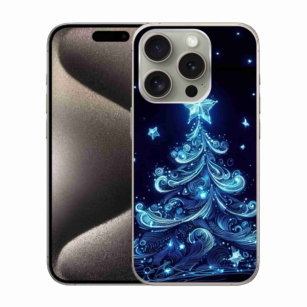 Gél borítás mmCase iPhone 15 Pro készülékhez - neon karácsonyfa 4