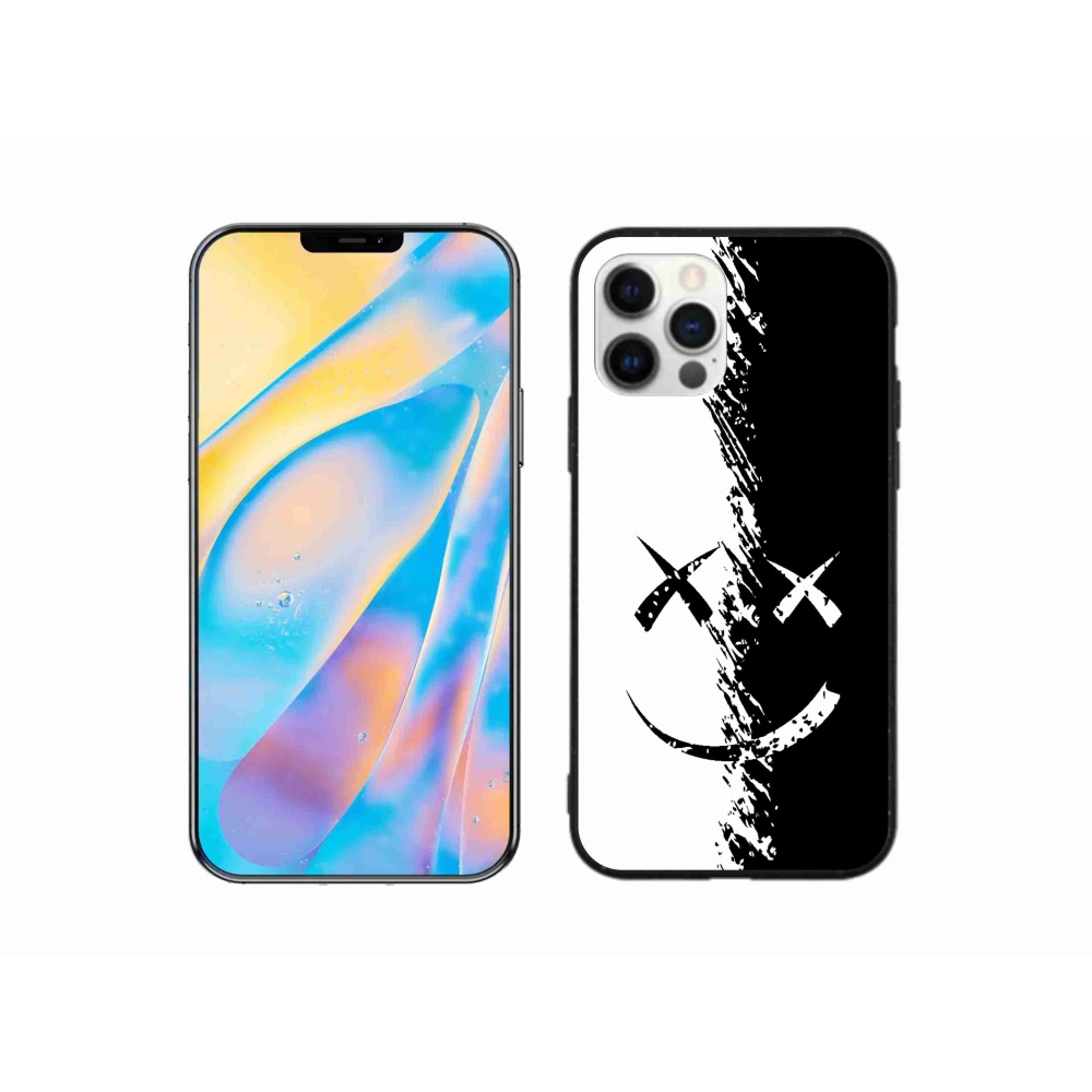 Zselés borítás mmCase iPhone 12 Pro készülékhez - fekete-fehér mosolygó