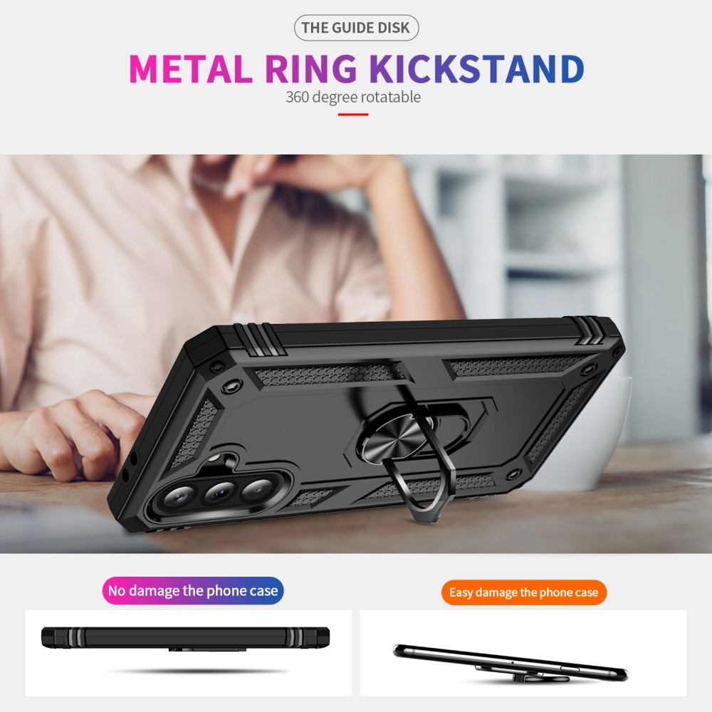 Gyűrűk tartós borítása Samsung Galaxy A36 5G készülékhez - fekete