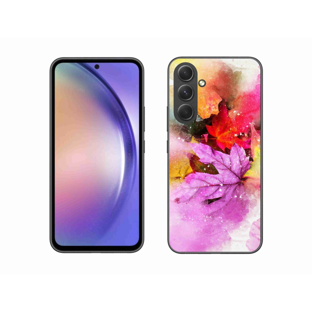 Gél borító mmCase Samsung Galaxy A54 5G - színes levelek - Samsung Galaxy A54 5G számára