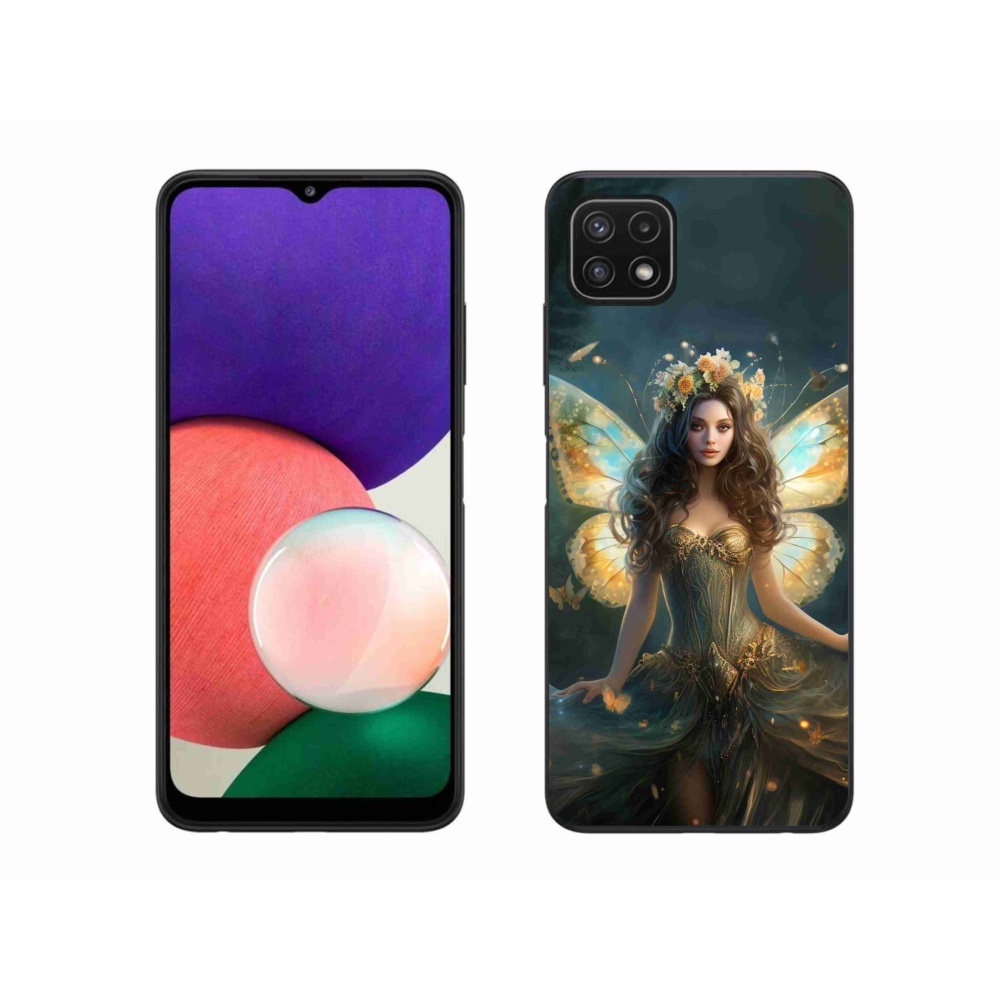 Gél borítás mmCase Samsung Galaxy A22 5G - pillangó nőhöz