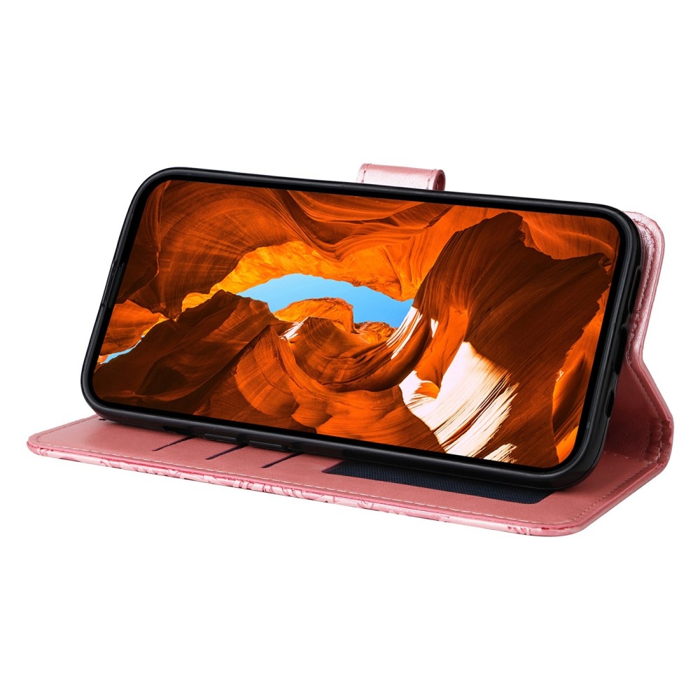 Napraforgó könyv tok Xiaomi Poco X7 Pro 5G - rózsaszínű