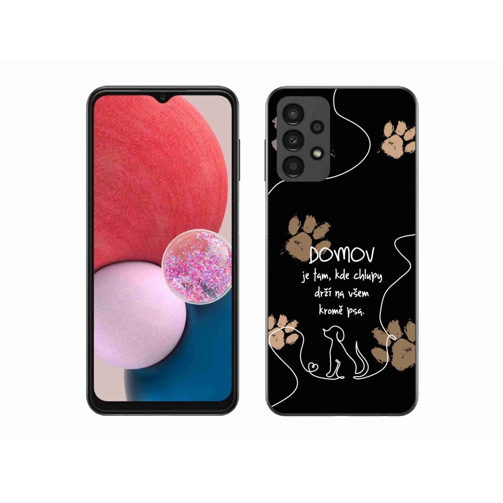 Gél borító mmCase Samsung Galaxy A13 4G - kutya motívum fekete háttérrel