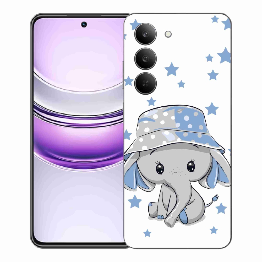 Zselés borítás mmCase a Realme 14x 5G készülékhez - kék elefánt