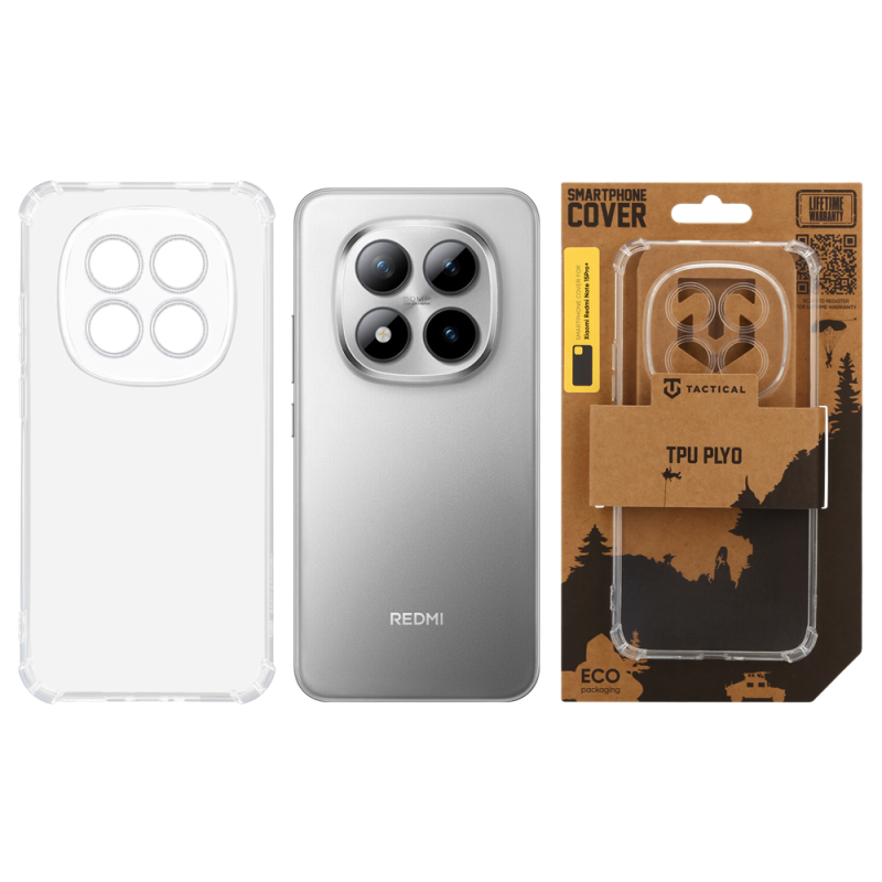 Taktikai TPU Plyo Cover for Xiaomi Redmi Note 15 Pro+ átlátszó