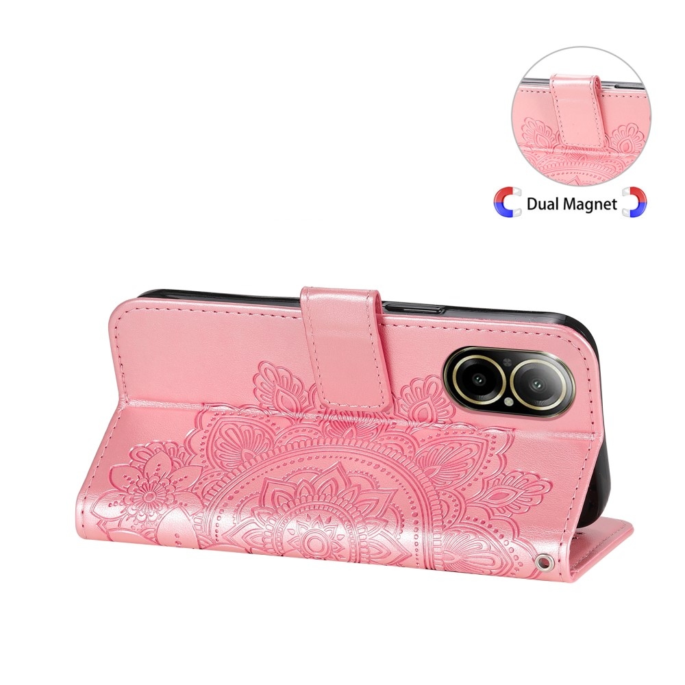 Mandala könyvtáska a Realme C67 készülékhez - rózsaszín