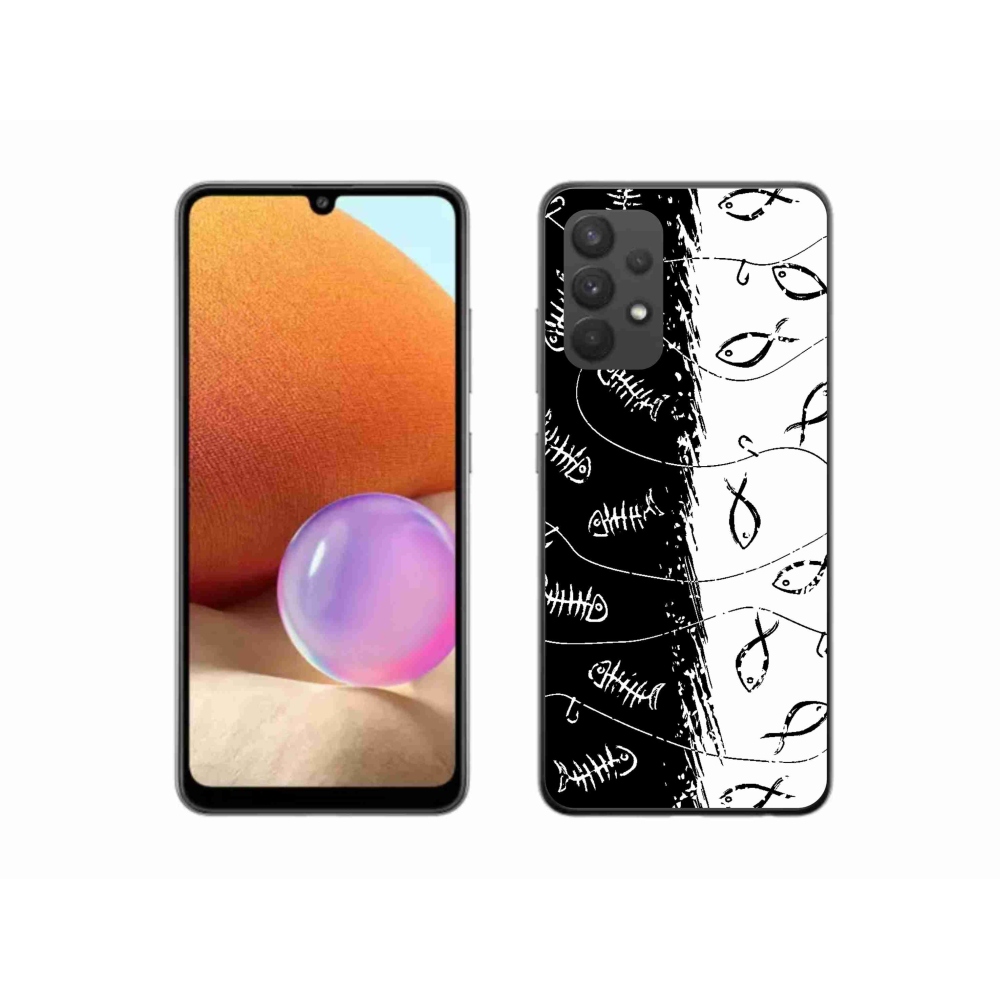 Gél borító mmCase Samsung Galaxy A32 4G - csontvázak és halak számára