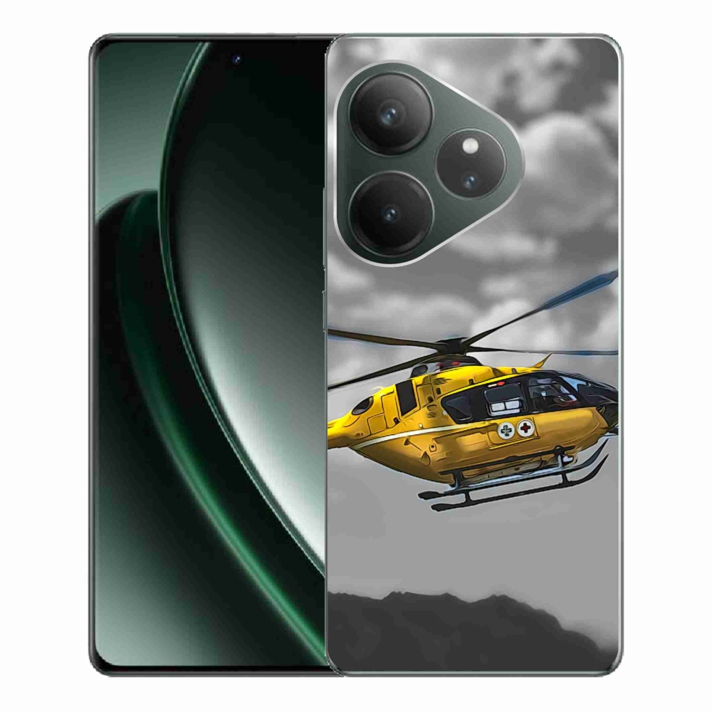 Zselés borítás mmCase a Realme GT 6 5G/GT 6T 5G számára - sárga helikopter