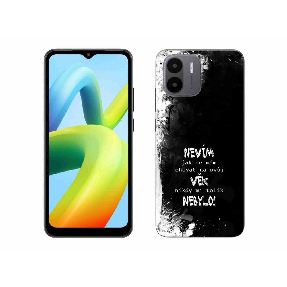 Gél borító mmCase a Xiaomi Redmi A1-hez - vicces szöveg 14 fekete háttérrel