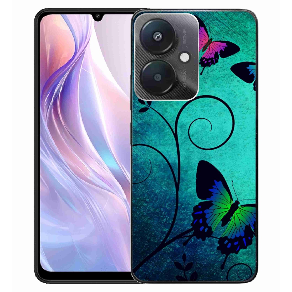 Gél borító mmCase a Xiaomi Redmi 13C 5G számára - színes pillangók