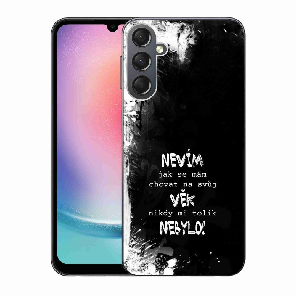 Gél borító mmCase Samsung Galaxy A24 készülékhez - vicces szöveg 14 fekete háttér