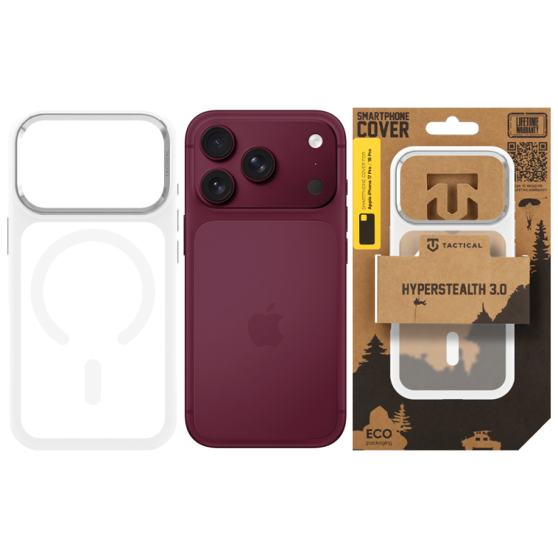 Tactical MagForce Hyperstealth 3.0 tok az Apple iPhone 17 Pro/18 Pro készülékhez, hófehér színben