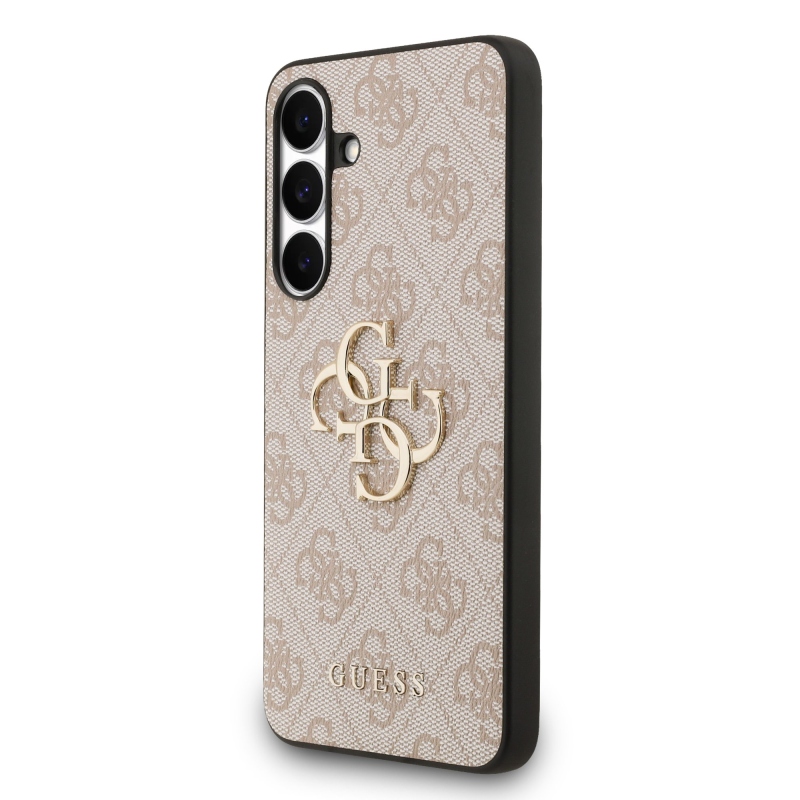 Guess PU 4G fém logós hátlap Samsung Galaxy S25 FE készülékhez, rózsaszín