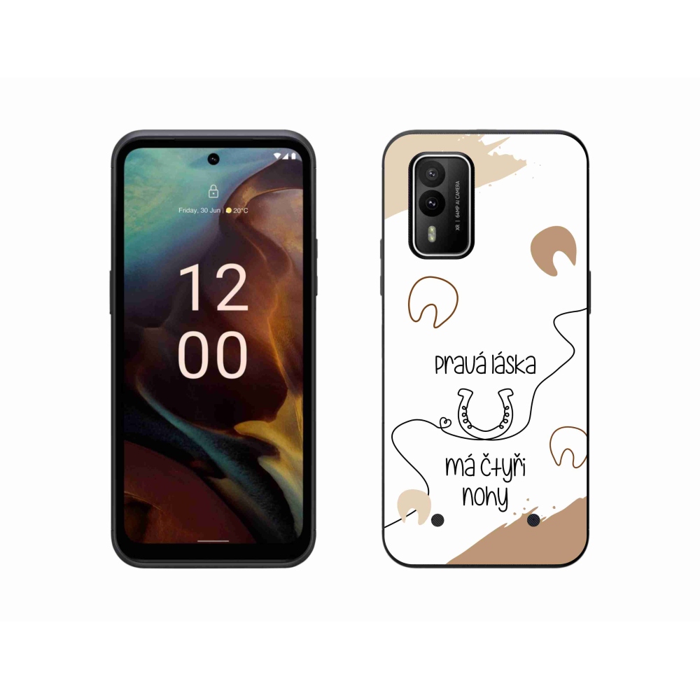 Zselés borító mmCase a Nokia XR21 készülékhez - ló motívum fehér háttérrel