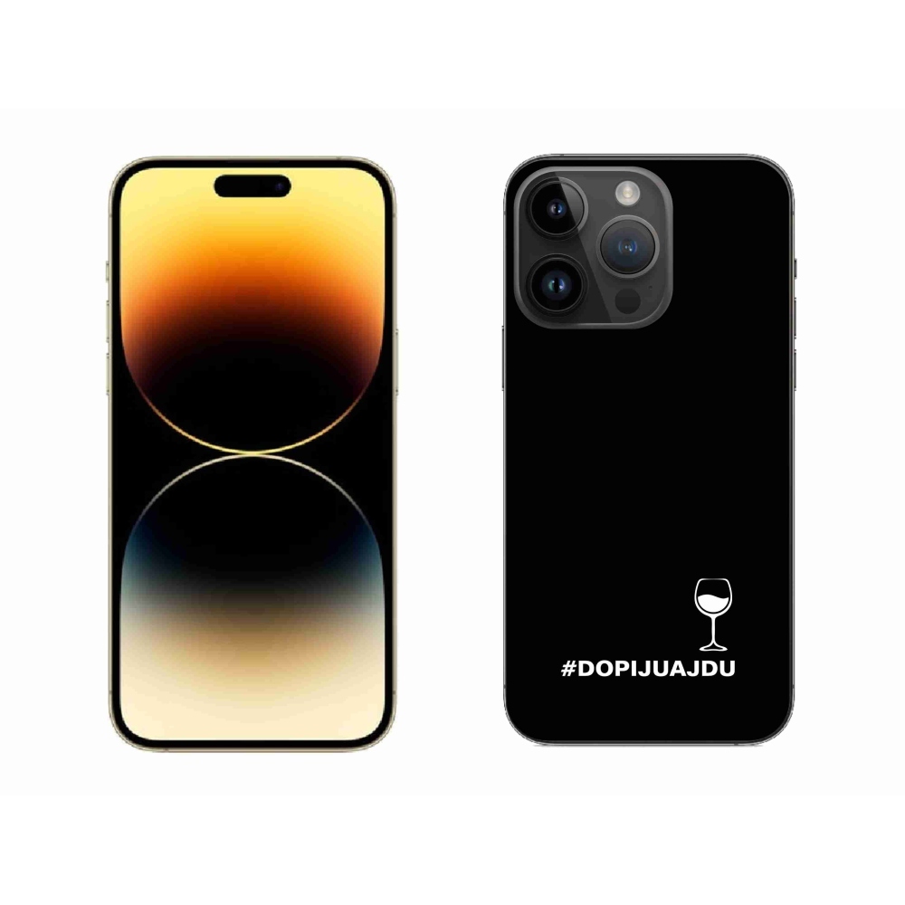 Gél borítás mmCase iPhone 14 Pro Max 6.7 készülékhez - bor motívum fekete háttér