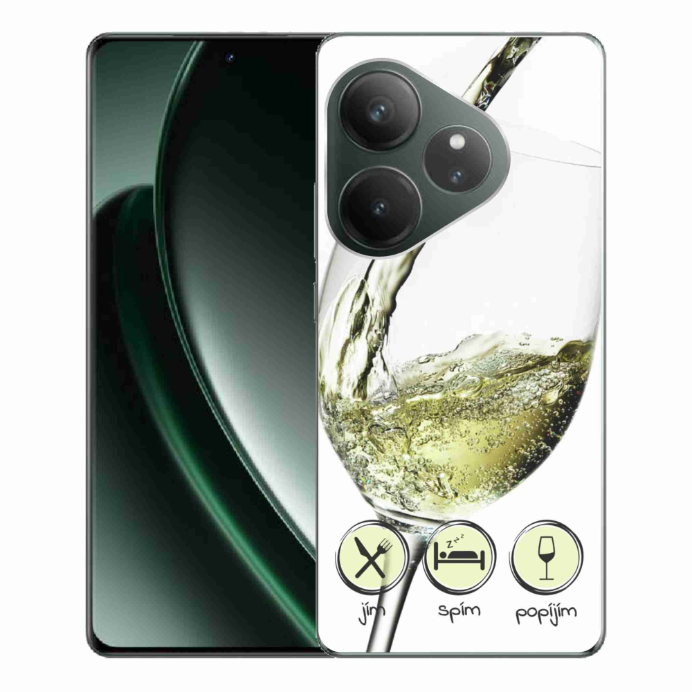 Gél tok mmCase a Realme GT 6 5G/GT 6T 5G számára - borospohár fehér