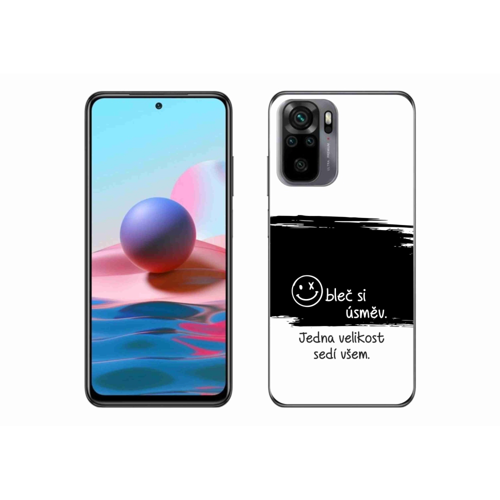 Gél borító mmCase a Xiaomi Redmi Note 10 4G-hez - vicces szöveg 8 fekete és fehér háttérrel