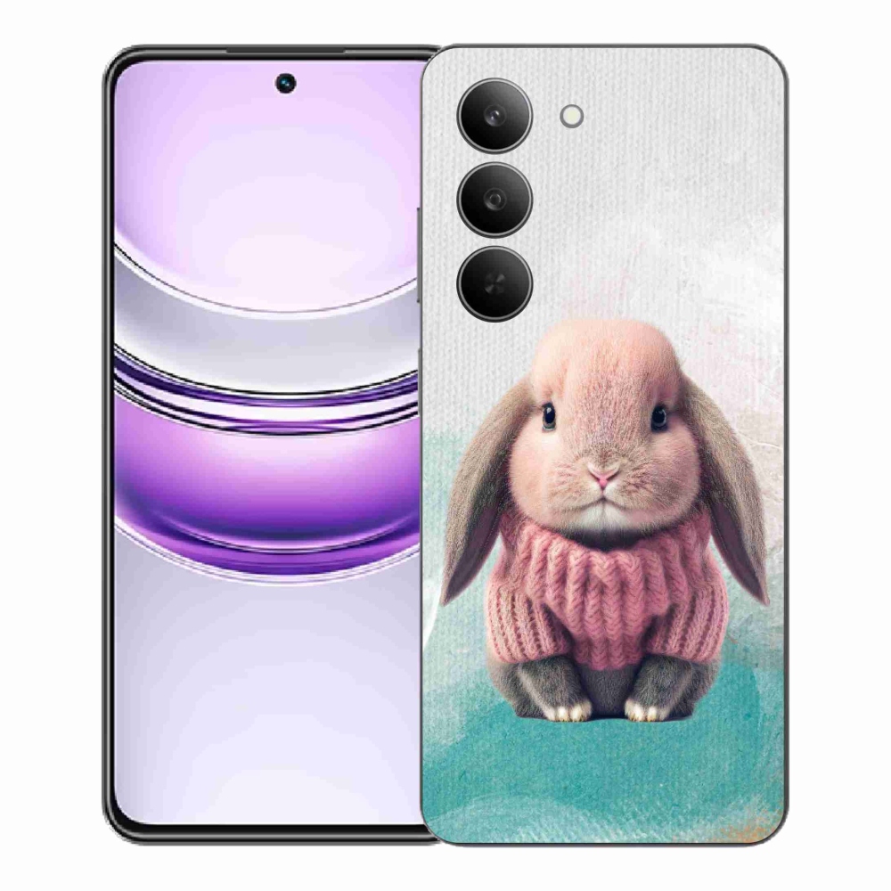 Zselés borítás mmCase a Realme 14x 5G-hez - nyúl pulóverben