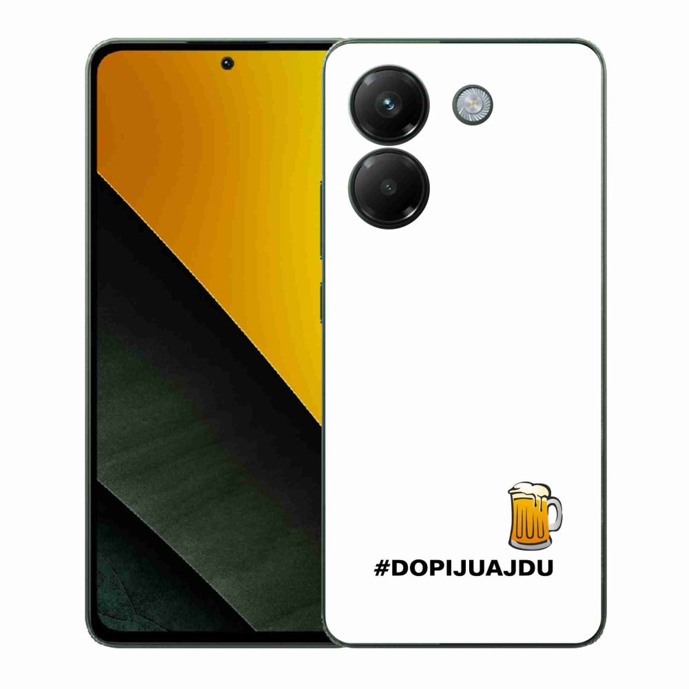 Gél borítás mmCase a Xiaomi Poco M7 Pro 5G számára - sör motívum 1 fehér háttér