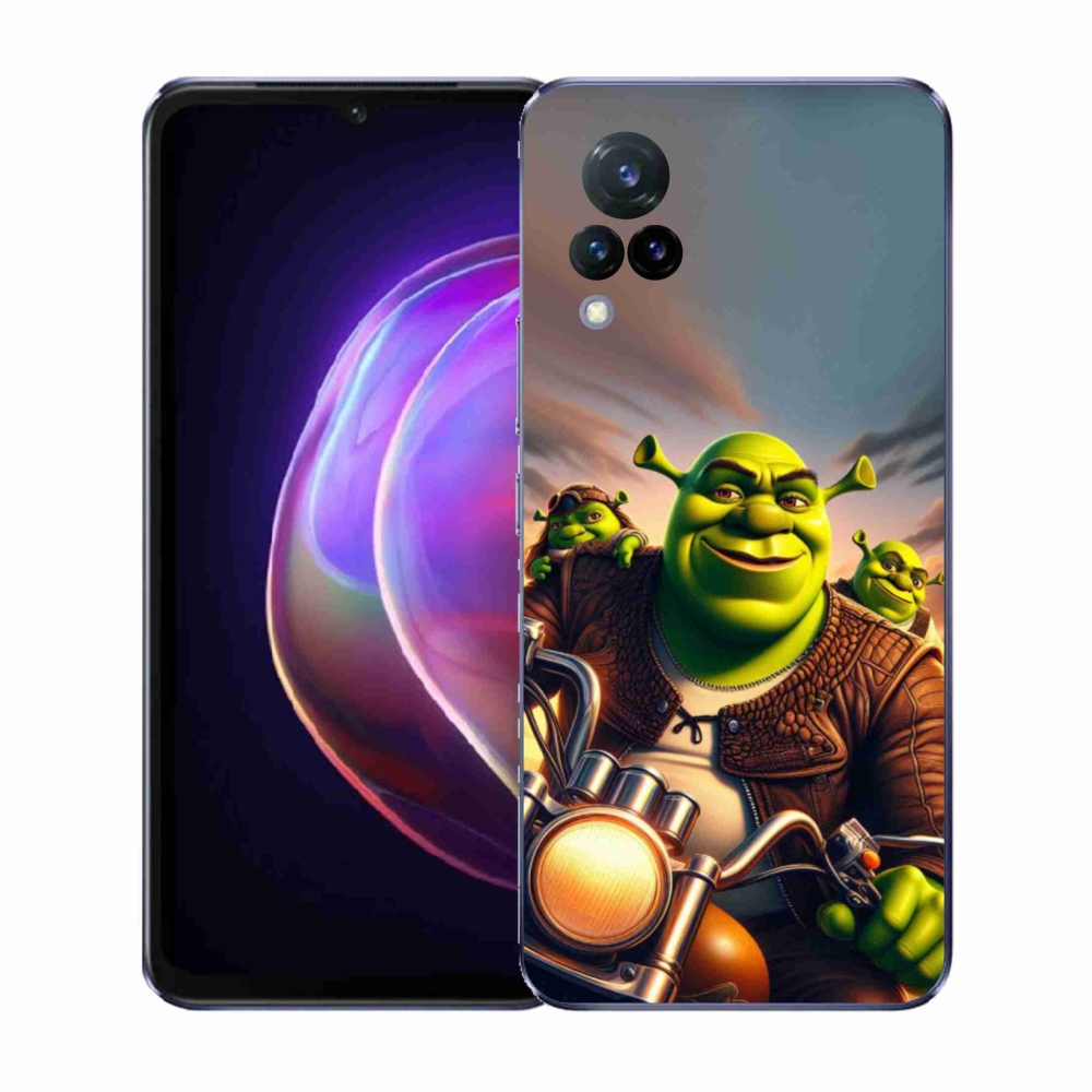 Gél borítás mmCase a Vivo V21 4G/5G-hez - Shrek egy motorkerékpáron