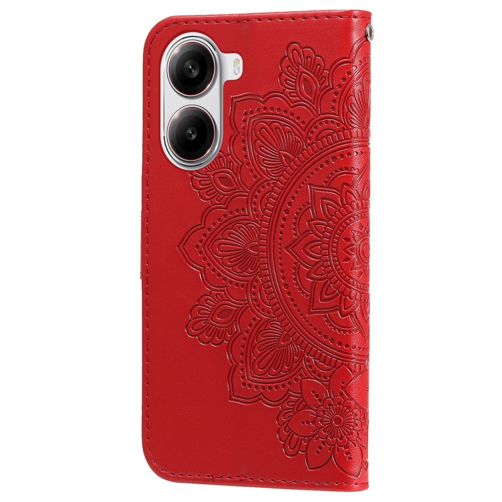 Mandala könyv tok a Xiaomi Poco X7 Pro 5G számára - piros