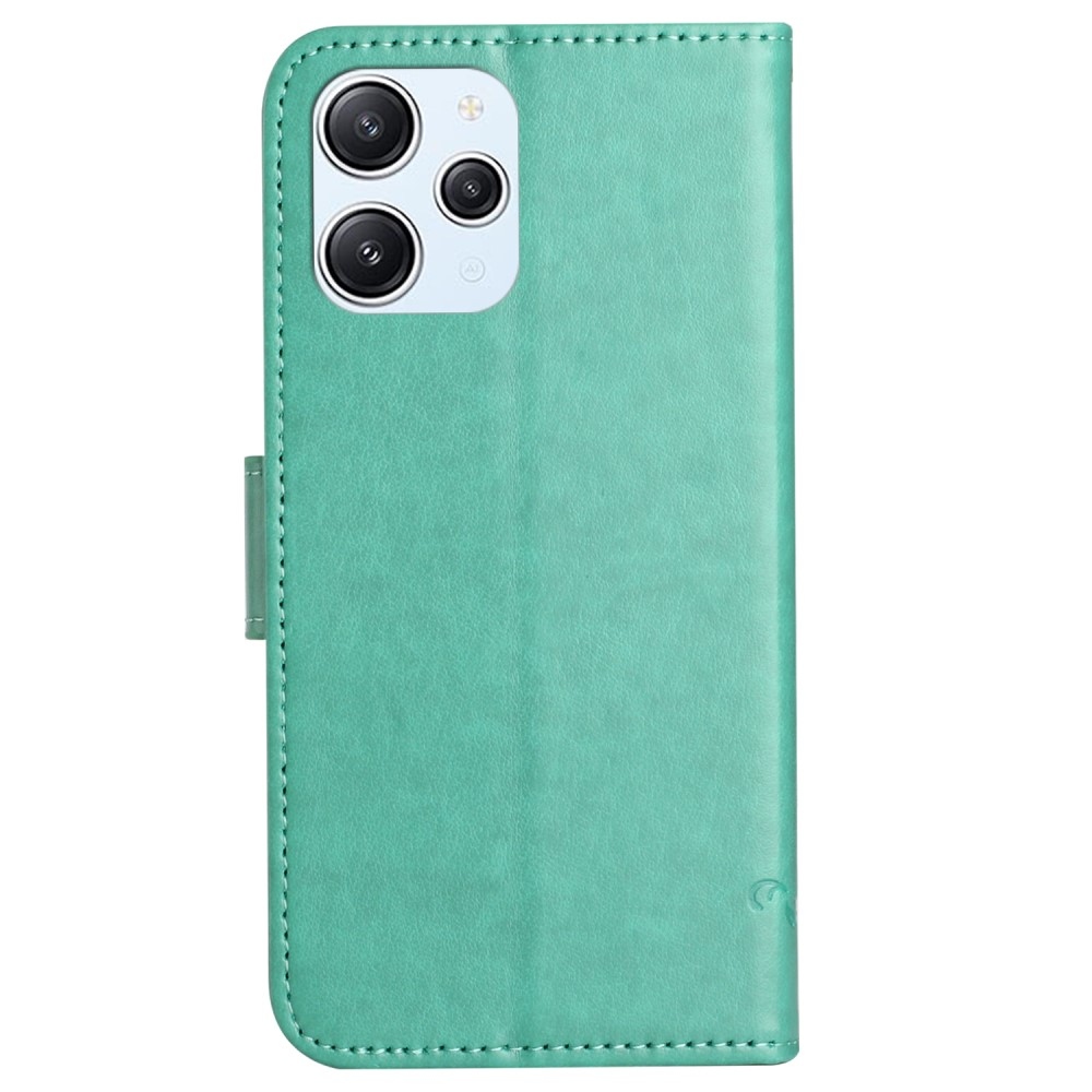 Virágos könyv tok a Xiaomi Redmi 12 4G/5G készülékhez - teáskék