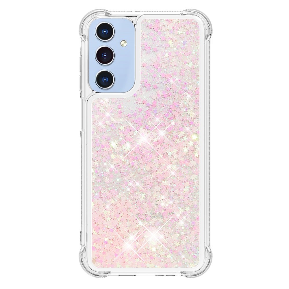 Glitter homokóra zselés tok Samsung Galaxy A26 5G - rózsaszín / csillagok