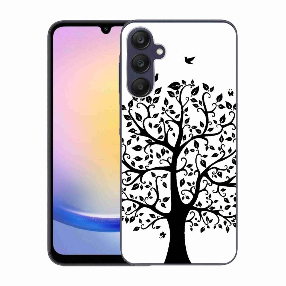 Zselés borítás mmCase Samsung Galaxy A25 5G - fekete-fehér fa