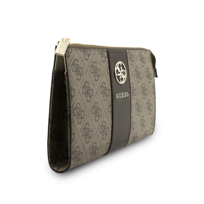 Guess PU 4G Stripe Metal Logo mobiltelefon-táska, barna