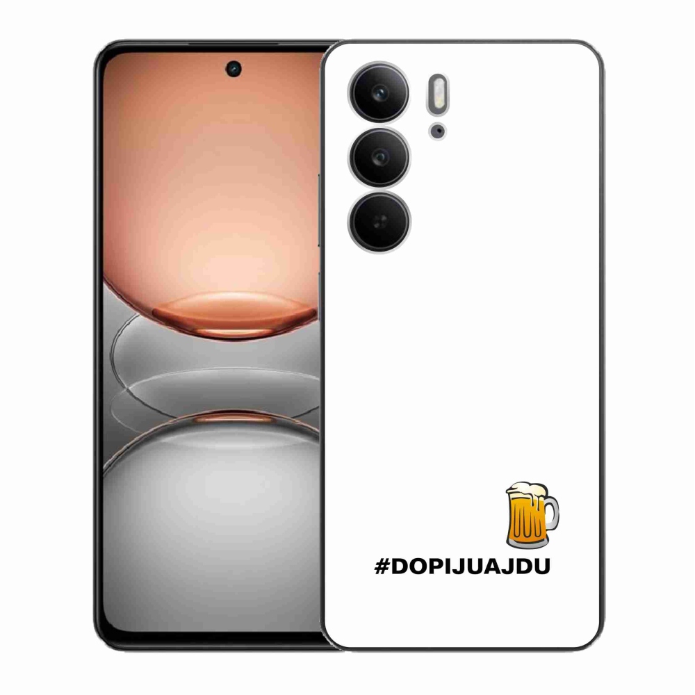 Gél borító mmCase a Realme C75 készülékhez - sör motívum 1 fehér háttér