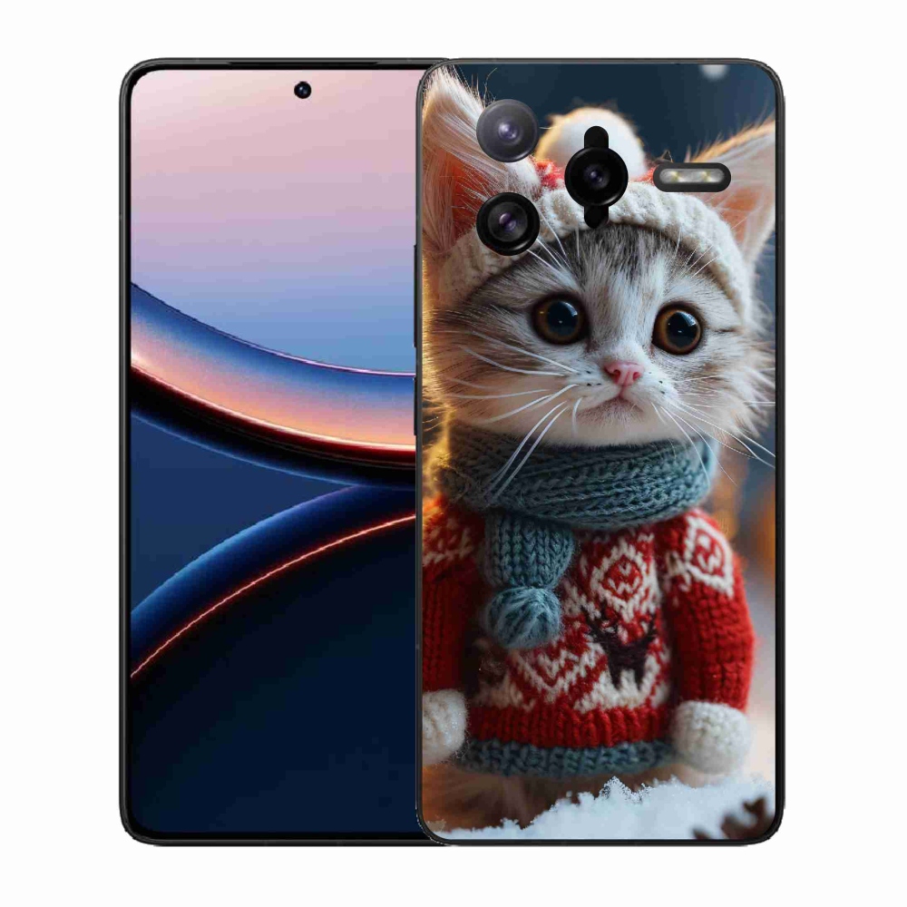 Gél borítás mmCase a Xiaomi Poco F7 Ultra számára - cica pulóverben