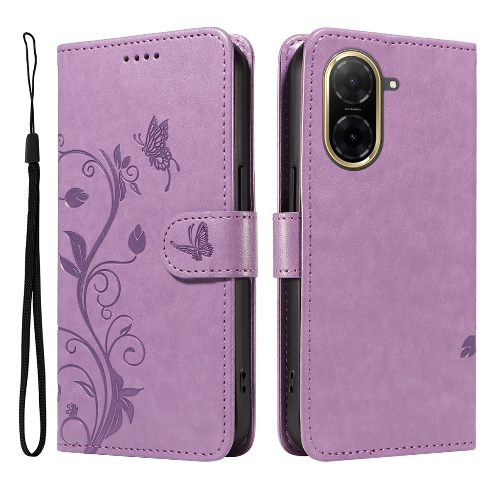 Virágok könyv tok Xiaomi Redmi A5 (173.45x79.35x8.45mm) - világos lila