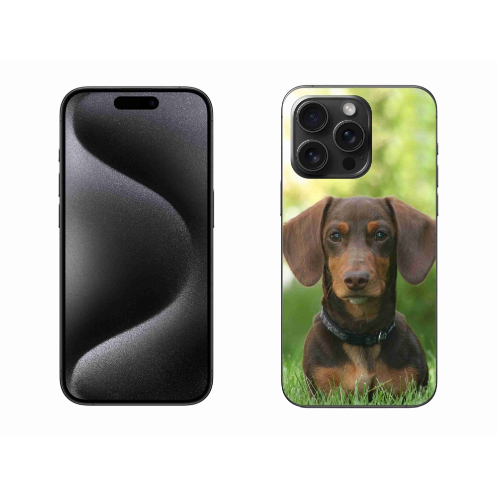 Gél tok mmCase iPhone 15 Pro Max készülékhez - barna tacskó