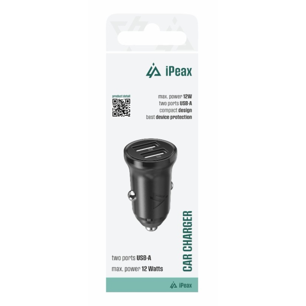 iPEAX autós töltő CL-01, 2,4 A, 2x USB-A - fekete