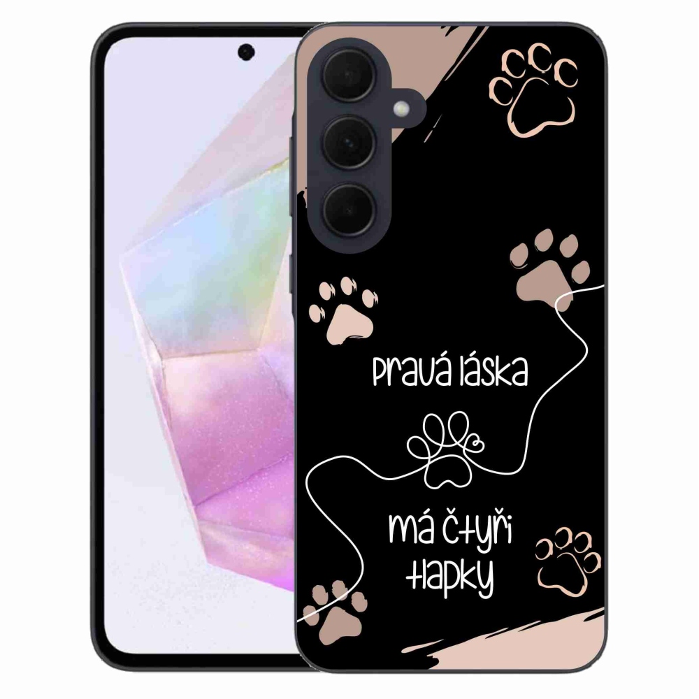 Gél borítás mmCase Samsung Galaxy A35 5G - kutya motívum 1 fekete háttér