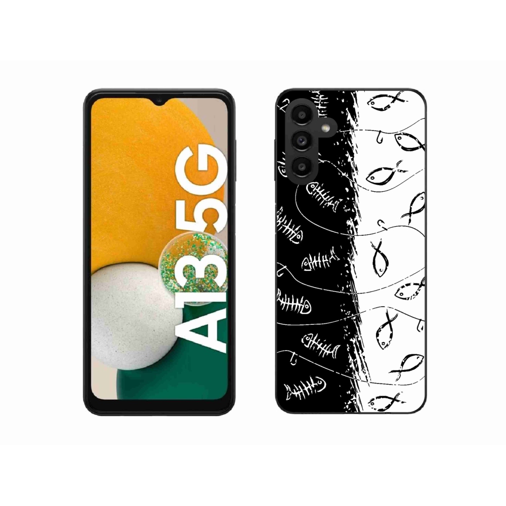 Gél borító mmCase Samsung Galaxy A13 5G - csontvázak és halak számára