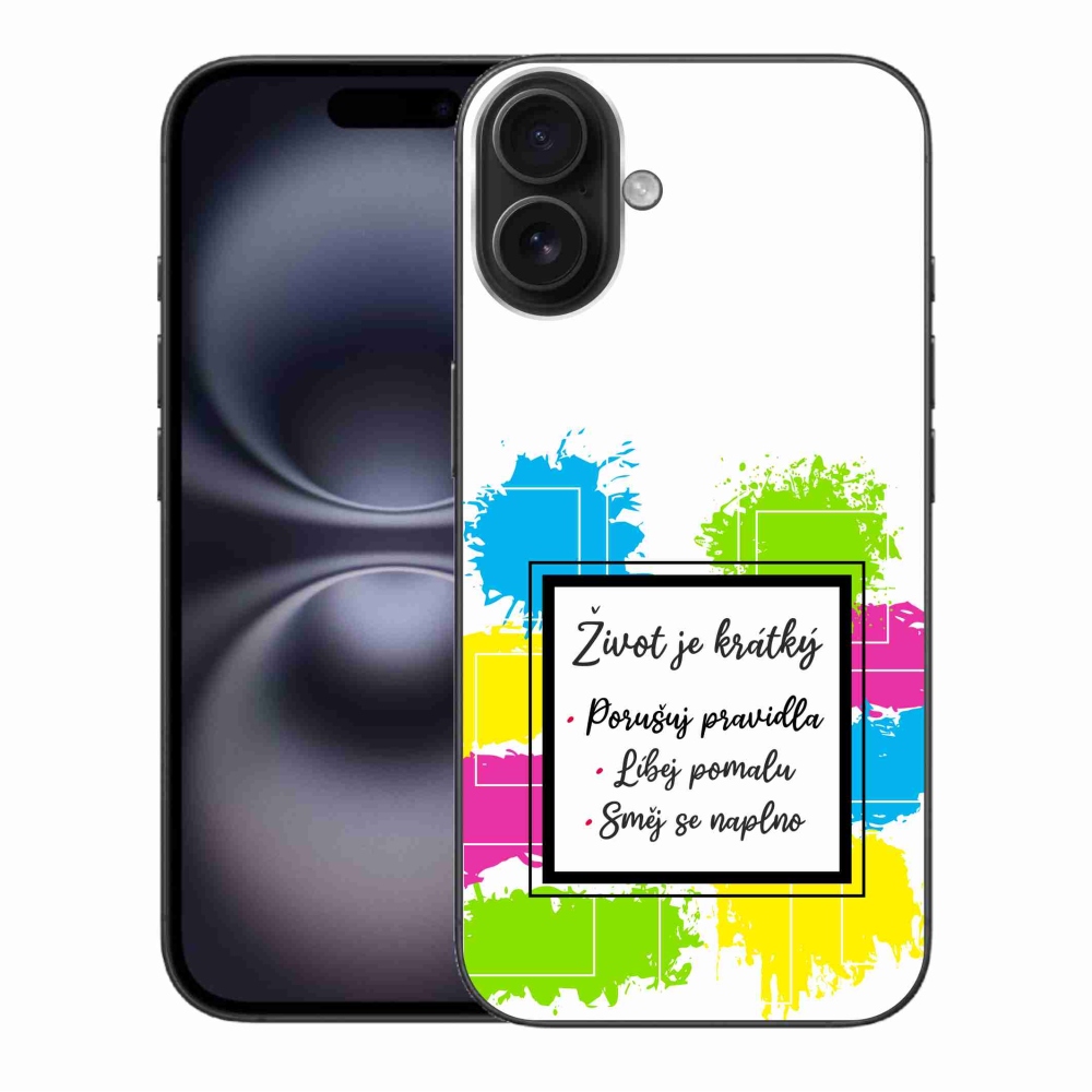 Gél borítás mmCase iPhone 16 Plus készülékhez - idézet 5 fehér háttér