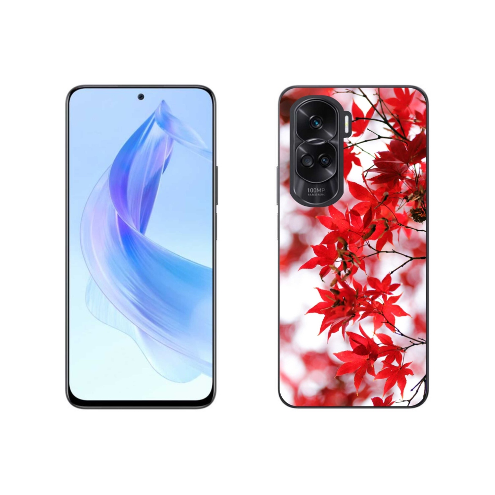 Zselés tok mmCase a Honor 90 Lite készülékhez - piros levelek