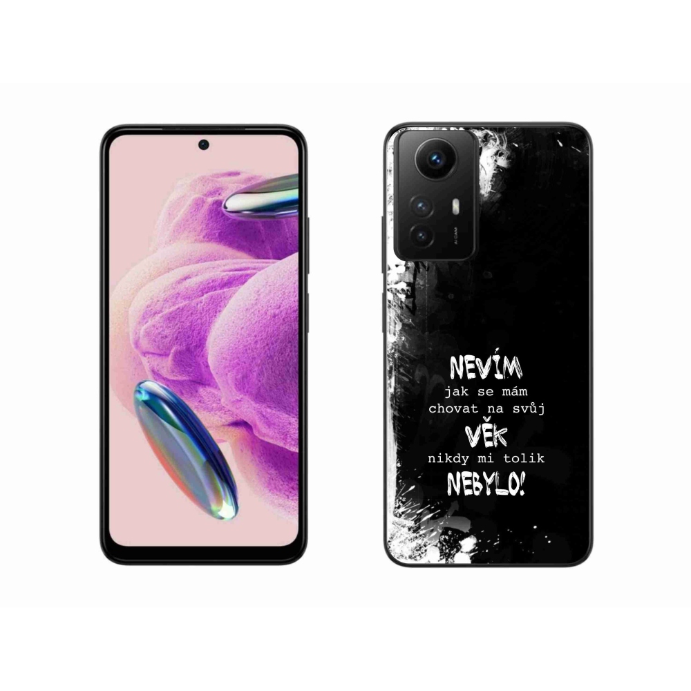 Gél borító mmCase a Xiaomi Redmi Note 12S-hez - vicces szöveg 14 fekete háttérrel