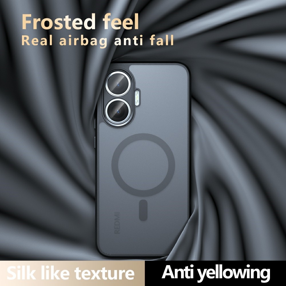 Matt zselés tok MagSafe tokkal a Xiaomi Poco F7 5G-re - fekete