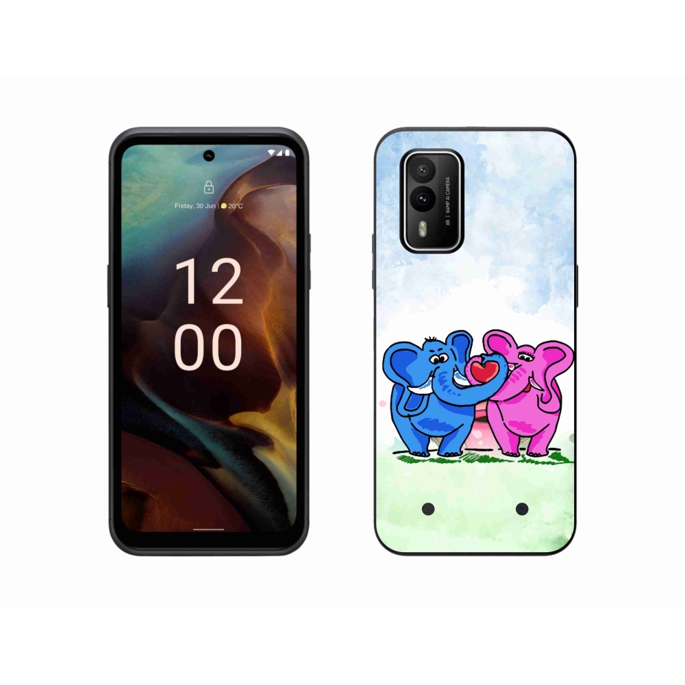 Gélborítás mmCase a Nokia XR21 készülékhez - szerelmes elefántok