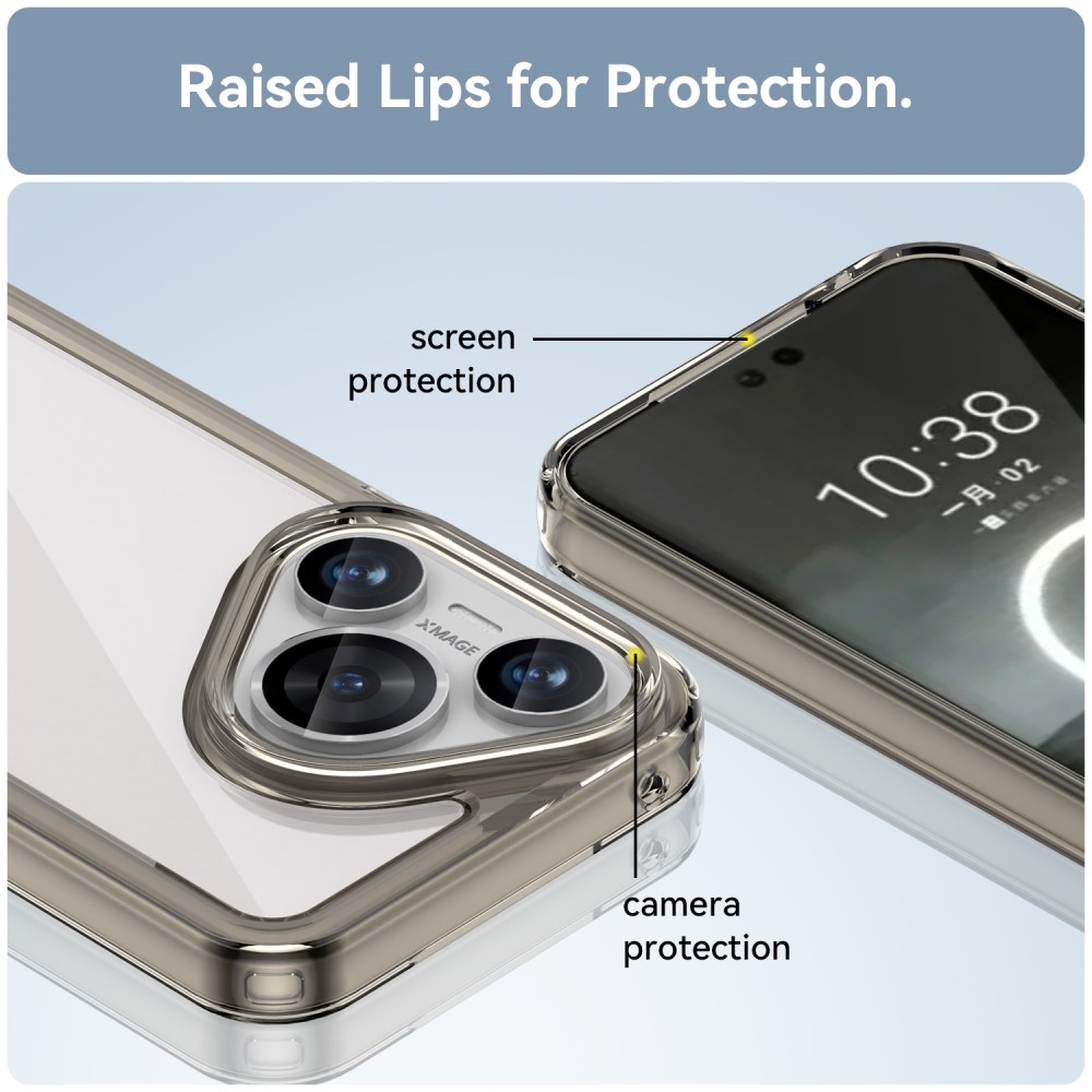 Gél tok fix hátlappal a Huawei Pura 70 készülékhez - szürke