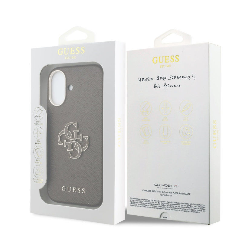 Guess PU gyanta logós hátlap iPhone 17 barna színű iPhone 17-hez