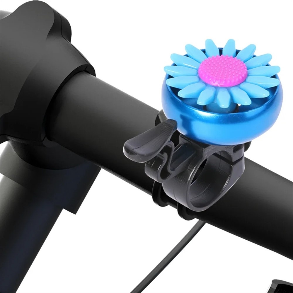 Gyerek biciklicsengő virágmotívummal - kék