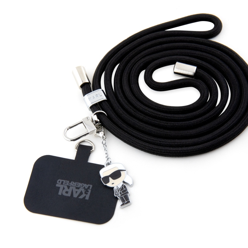 Karl Lagerfeld univerzális keresztpántos pánt zsinór és Ikonik tűk Fekete