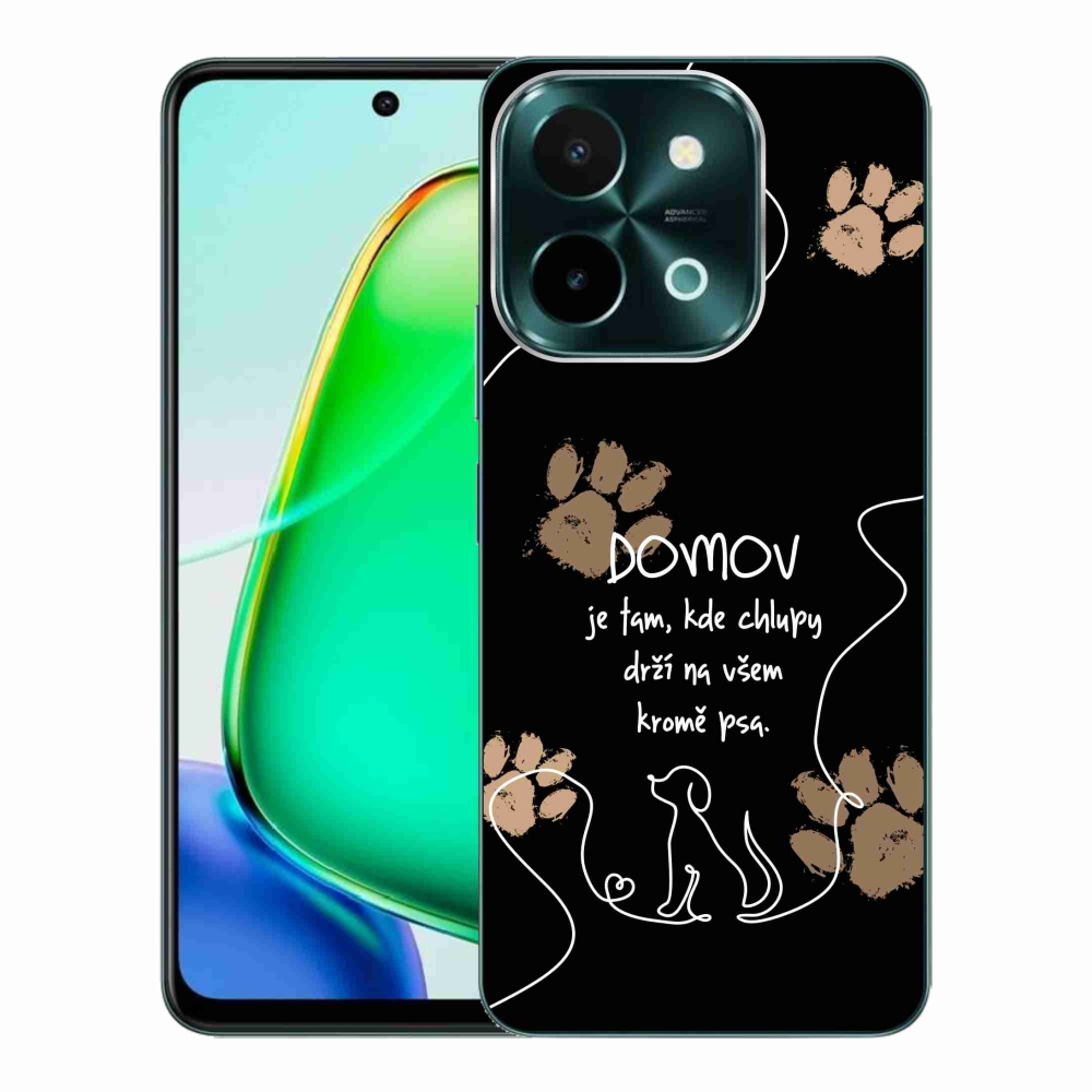 Gél borító mmCase a Vivo Y28-hoz - kutya motívum fekete háttérrel