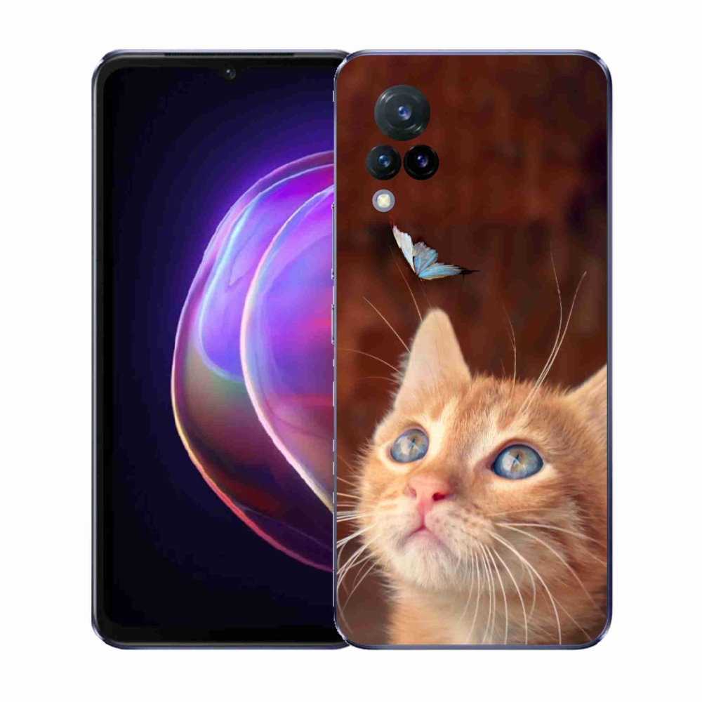 Gél borító mmCase a Vivo V21 4G/5G készülékhez - pillangó és cica