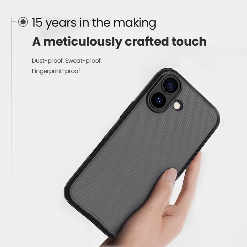 Nillkin Super Frosted PRO hátlap az Apple iPhone 17 készülékhez Átlátszó fekete