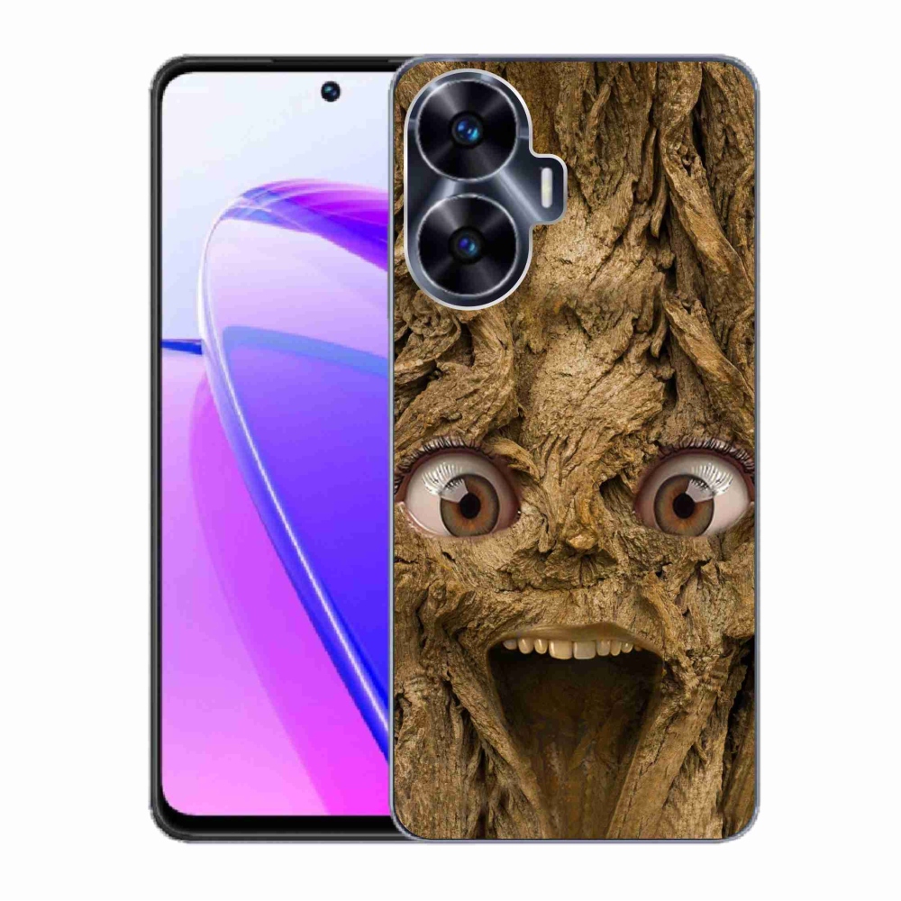 Gél borító mmCase a Realme C55 készülékhez - boldog fa szemekkel